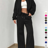 KELSEAT Women's Zippered Tracksuit Set