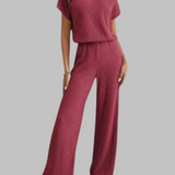 MAGGIE™ - Relaxed Short Sleeve Top and Pants Ensemble