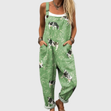 Stella – Green Cow Print Overalls