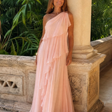 Margot - Asymmetrical Ruffle Maxi Dress