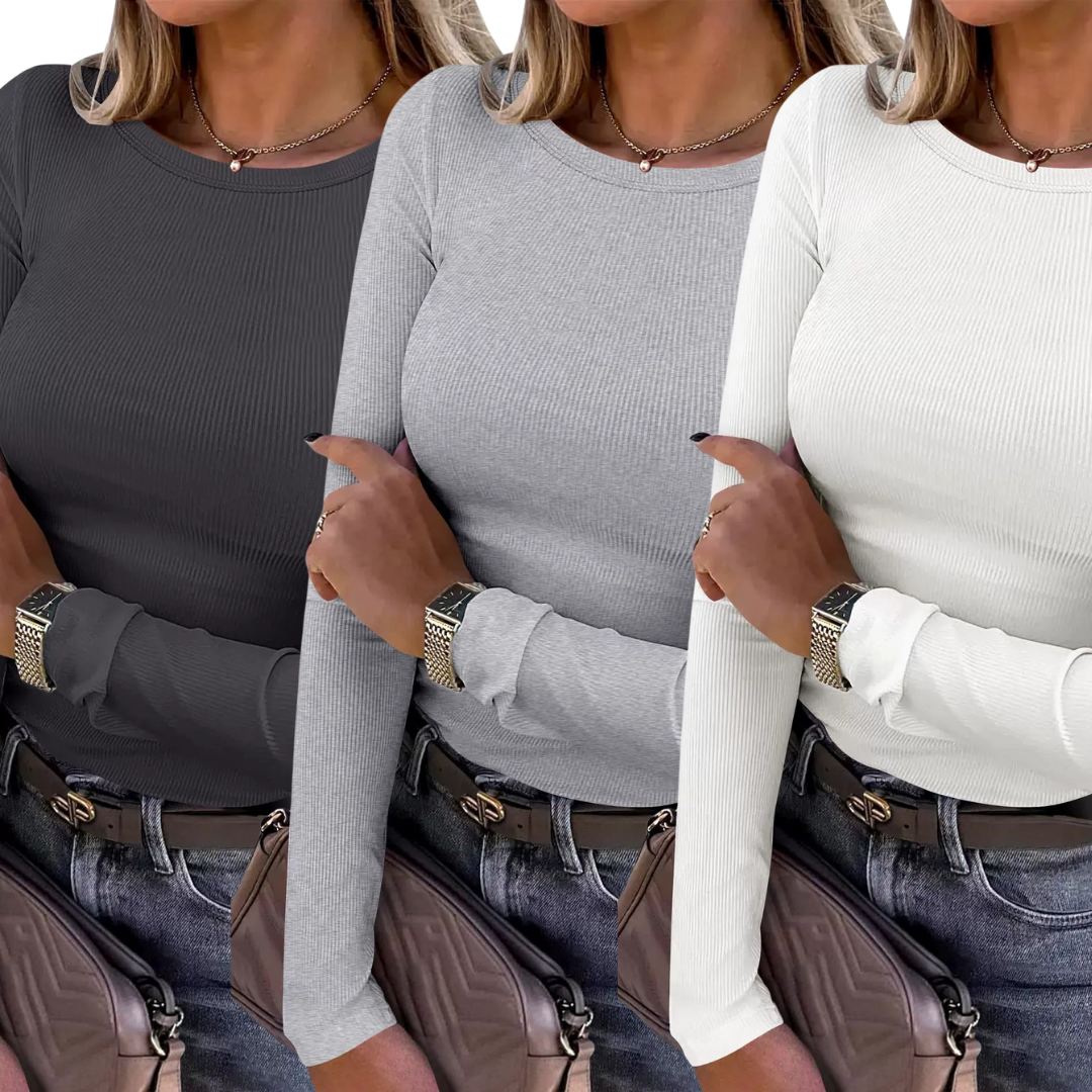 Karin - Essential Cozy Ribbed Crewneck Tee