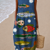 Mia - Women's Midi Dress with Sleeveless Relaxed Fit