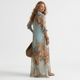 Edna - Maxi Shirt Dress with Mediterranean Print