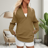 QUINNT - Comfortable Long Sleeve Quarter-Zip Top