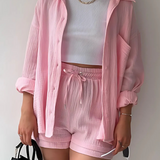 VERA™ – Contemporary Button-Up Shorts Ensemble