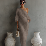 Arielle - Linen Off-Shoulder Dress
