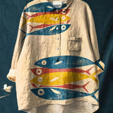 Dara - Artistic Fish Print T-Shirt