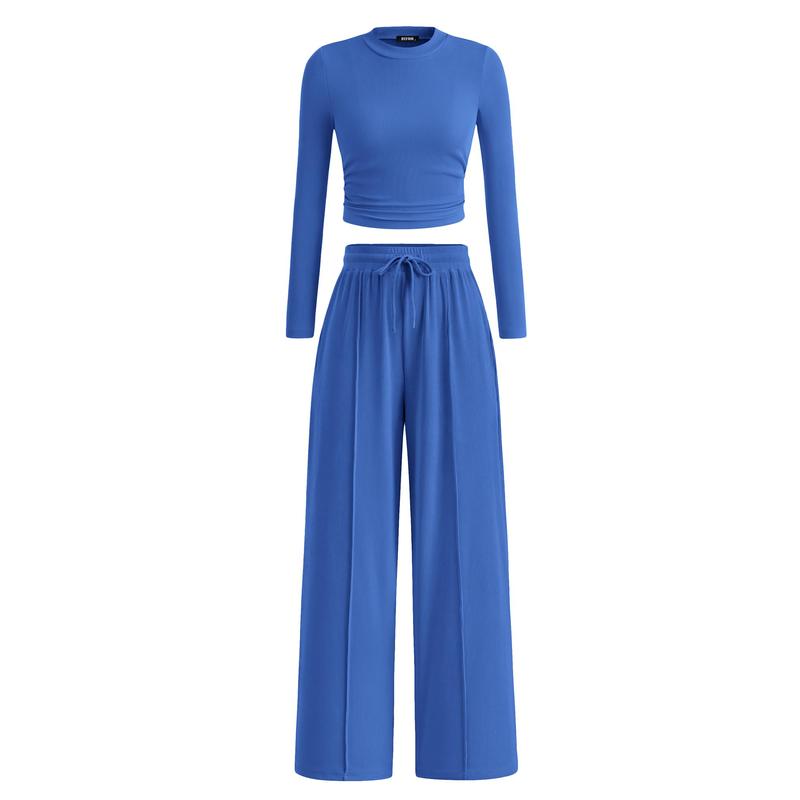 MIRELAT - Ribbed Knit Long Sleeve Cropped Top