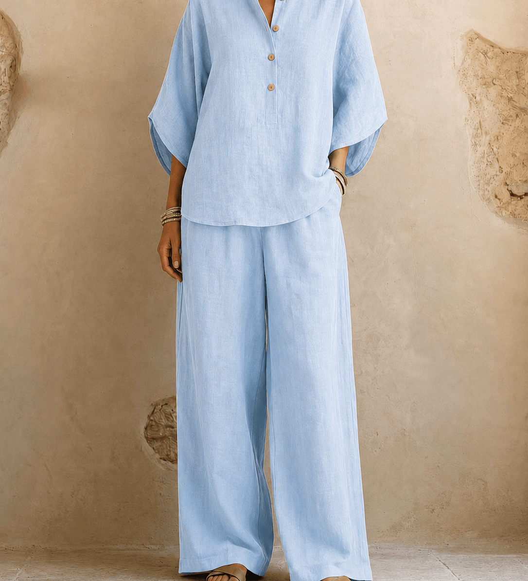 Maribel | Wide-Leg Pants with Batwing Sleeves
