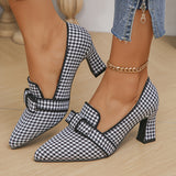 Leontine – Houndstooth Patterned Heeled Pumps