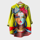 Sunny Yellow Printed Blouse for Summer