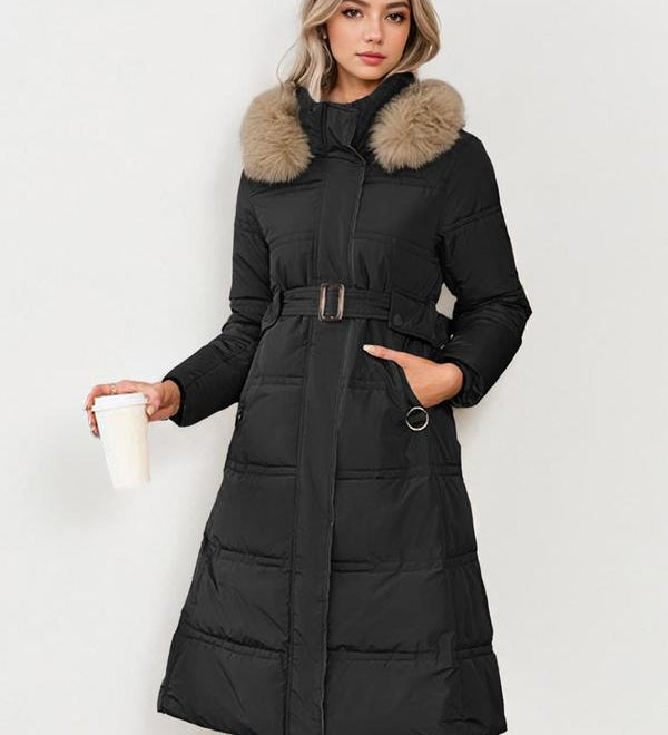 LEYLAT - Cozy Waist-Tied Plush Coat