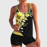 Floral Two-Piece Swimsuit in Silver Beach Design