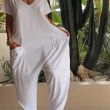 Easygoing V-Neck Solid Jumpsuit
