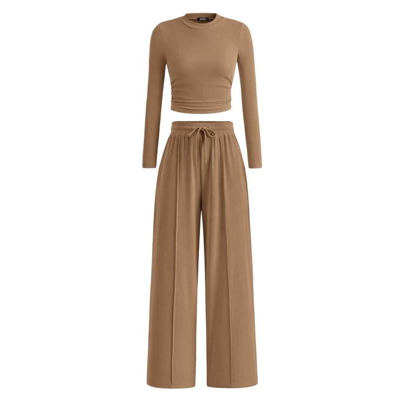 MIRELAT - Ribbed Knit Long Sleeve Cropped Top
