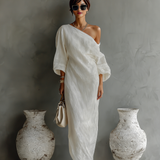 Arielle - Linen Off-Shoulder Dress