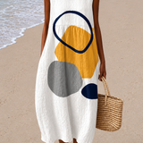 Harper - Women's Midi Dress with Sleeveless Relaxed Fit