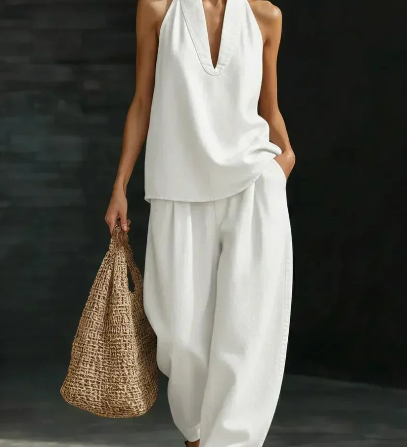 Martina - V-Neck Wide-Leg Jumpsuit for Effortless Style