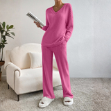 ENLINST - V-Neck Long Sleeve Top