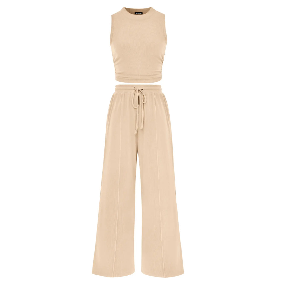 NELLA™ – Sleeveless Ribbed Knit Lounge Ensemble