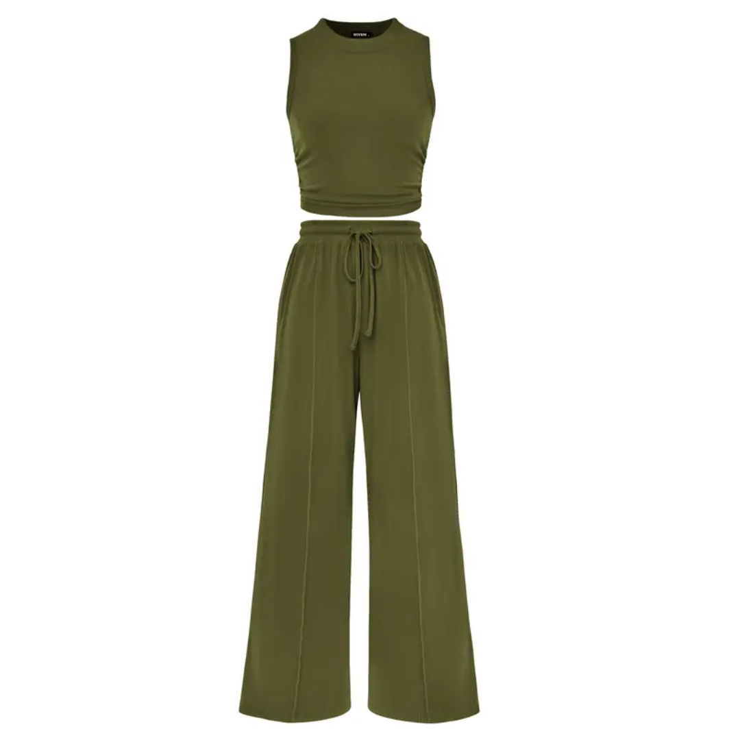 NELLA™ – Sleeveless Ribbed Knit Lounge Ensemble