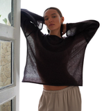 BRISEIS™ – Lightweight Hollow-Out Flare Sleeve Knit Sweater