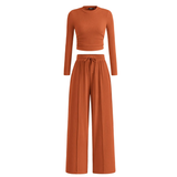 REMIT - Ribbed Knit Crop Top with Wide Design