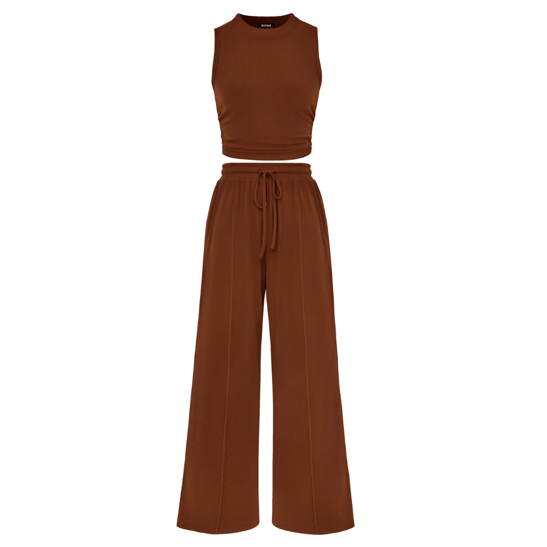 NELLA™ – Sleeveless Ribbed Knit Lounge Ensemble