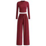 REMIT - Ribbed Knit Crop Top with Wide Design