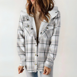 PERESA™ Casual Hooded Coat with Long Sleeves and Button Front