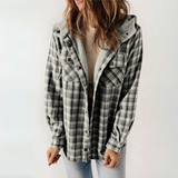 PERESA™ Casual Hooded Coat with Long Sleeves and Button Front