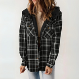 PERESA™ Casual Hooded Coat with Long Sleeves and Button Front