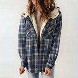 PERESA™ Casual Hooded Coat with Long Sleeves and Button Front
