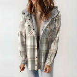 PERESA™ Casual Hooded Coat with Long Sleeves and Button Front