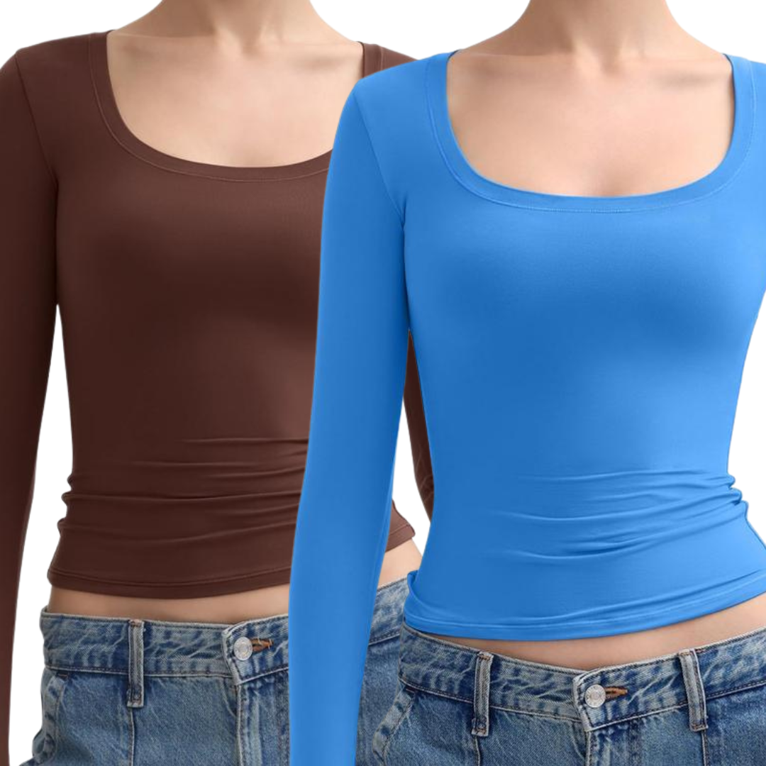 Nina - Long Sleeve Scoop Neck Double