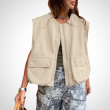 QUANA™ - Relaxed Fit Sleeveless Zipper Vest