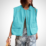 QUANA™ - Relaxed Fit Sleeveless Zipper Vest