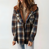 PERESA™ Casual Hooded Coat with Long Sleeves and Button Front
