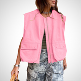 QUANA™ - Relaxed Fit Sleeveless Zipper Vest