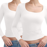 Nina - Long Sleeve Scoop Neck Top