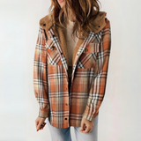 PERESA™ Casual Hooded Coat with Long Sleeves and Button Front