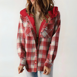 PERESA™ Casual Hooded Coat with Long Sleeves and Button Front