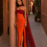 Byron - Dual-Hued Draped Maxi Dress