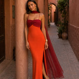 Byron - Dual-Hued Draped Maxi Dress