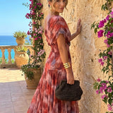 Noosa - Off-Shoulder Watercolor Maxi Dress