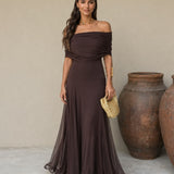 Currumbin - Elegant Brown Maxi Dress