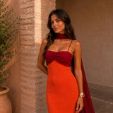 Byron - Dual-Hued Draped Maxi Dress