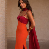 Byron - Dual-Hued Draped Maxi Dress
