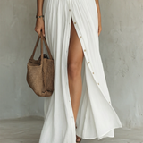 Lorena - Maxi Dress with Long Sleeves in Linen