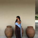 Brown and Blue Dress by Bells